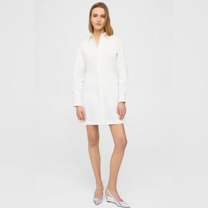 Theory Mini Shirt Dress in Stretch Cotton- most flattering shirt-dress ever!
